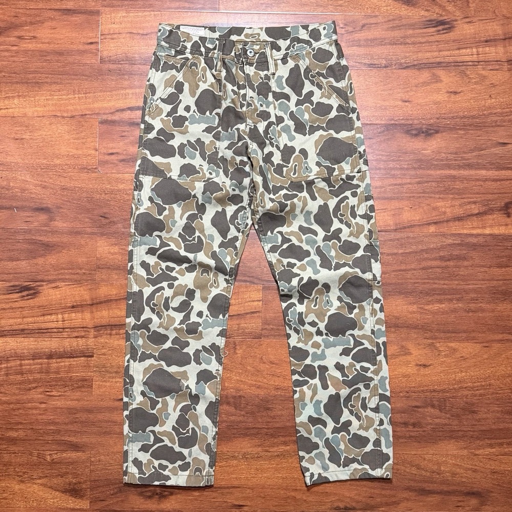 Wallace & Barnes Pants Carpenter Camo Canvas‎ Duck Hunter Button-Fly Fits 30x30